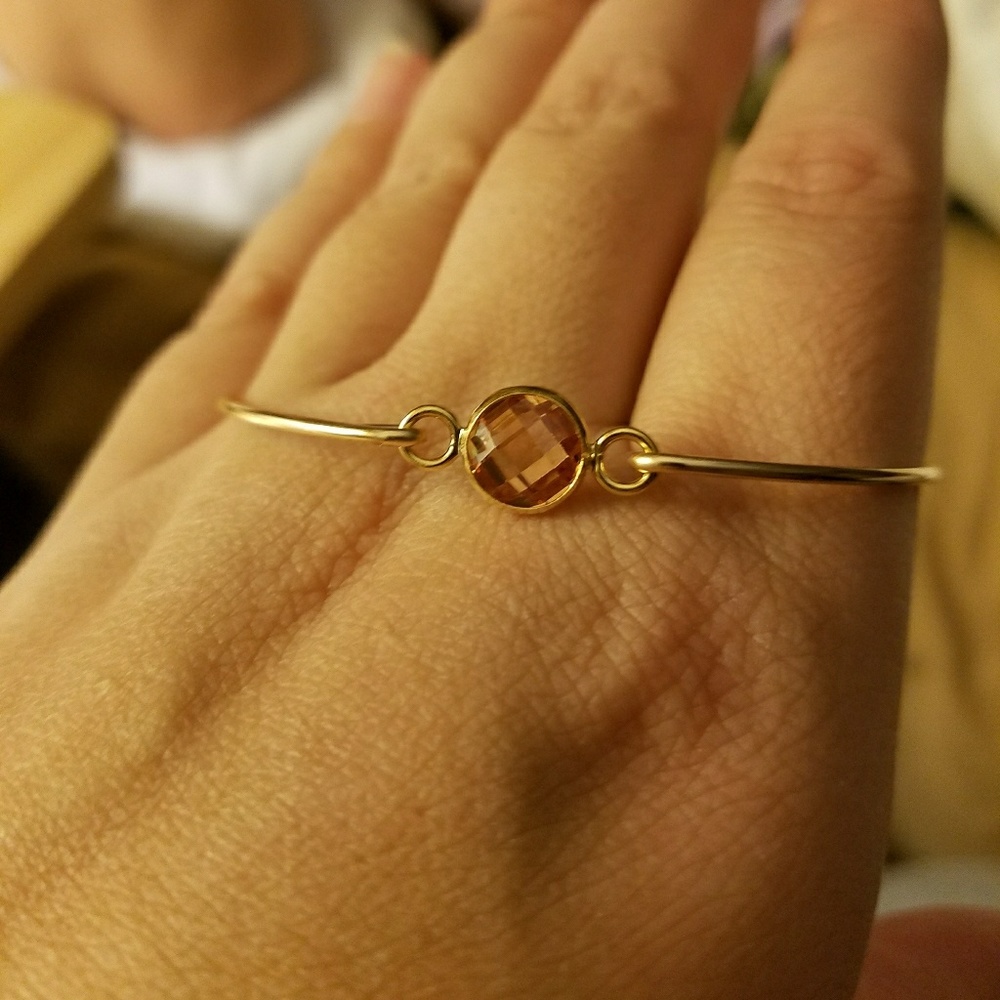 Gold Filled Bangle w/ CZ - Picture 5 of 8
